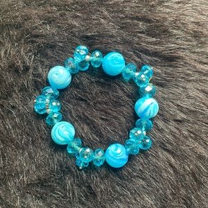 Blue beaded bracelet